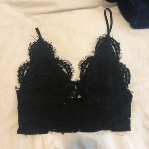 Black lace crop top/bralette